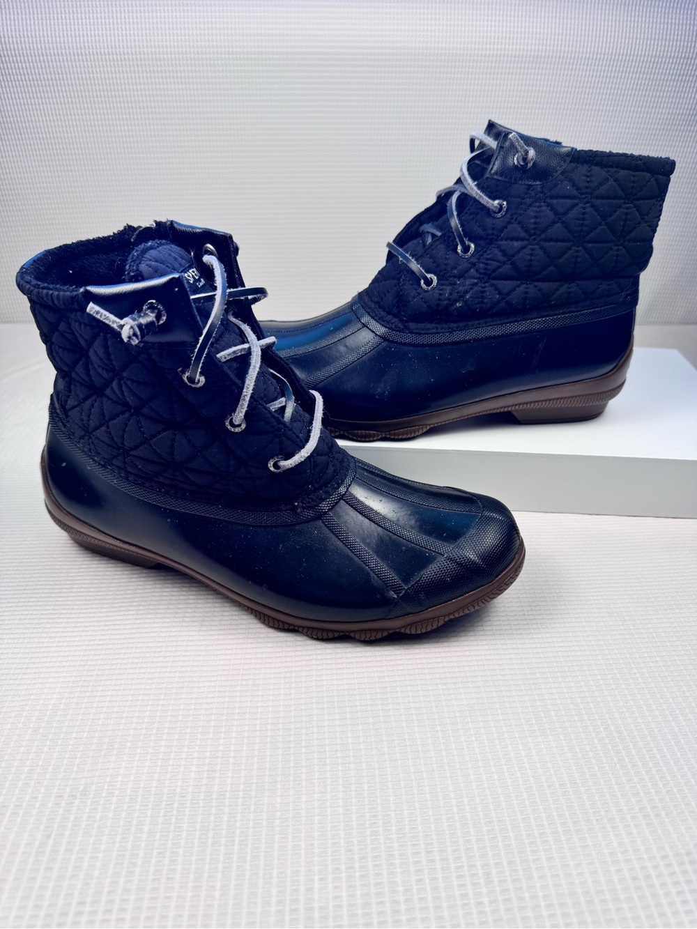 Sperry Quilted Lace-Up Duck Boot - Black